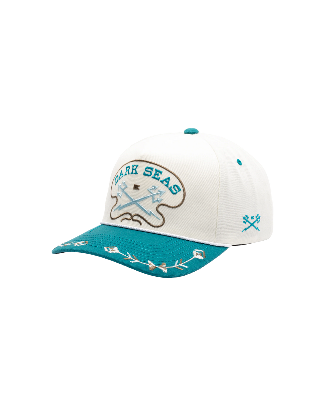 Dark Seas Men's Bronco Hat - Off White/ Teal - Sun Diego Boardshop