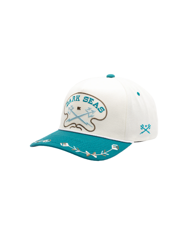 Dark Seas Men's Bronco Hat - Off White/ Teal - Sun Diego Boardshop