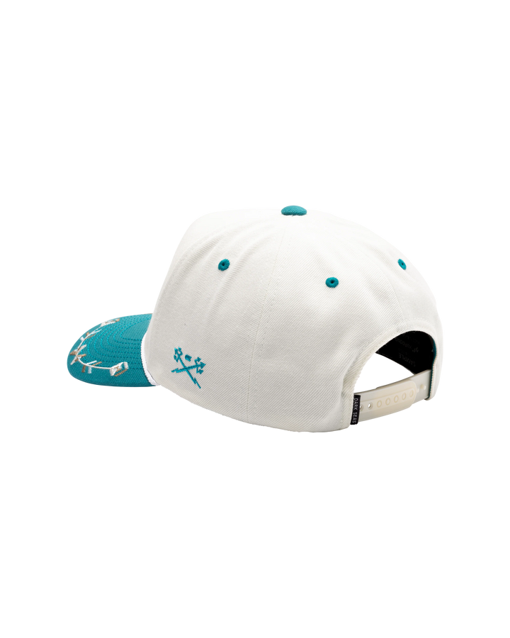 Dark Seas Men's Bronco Hat - Off White/ Teal - Sun Diego Boardshop
