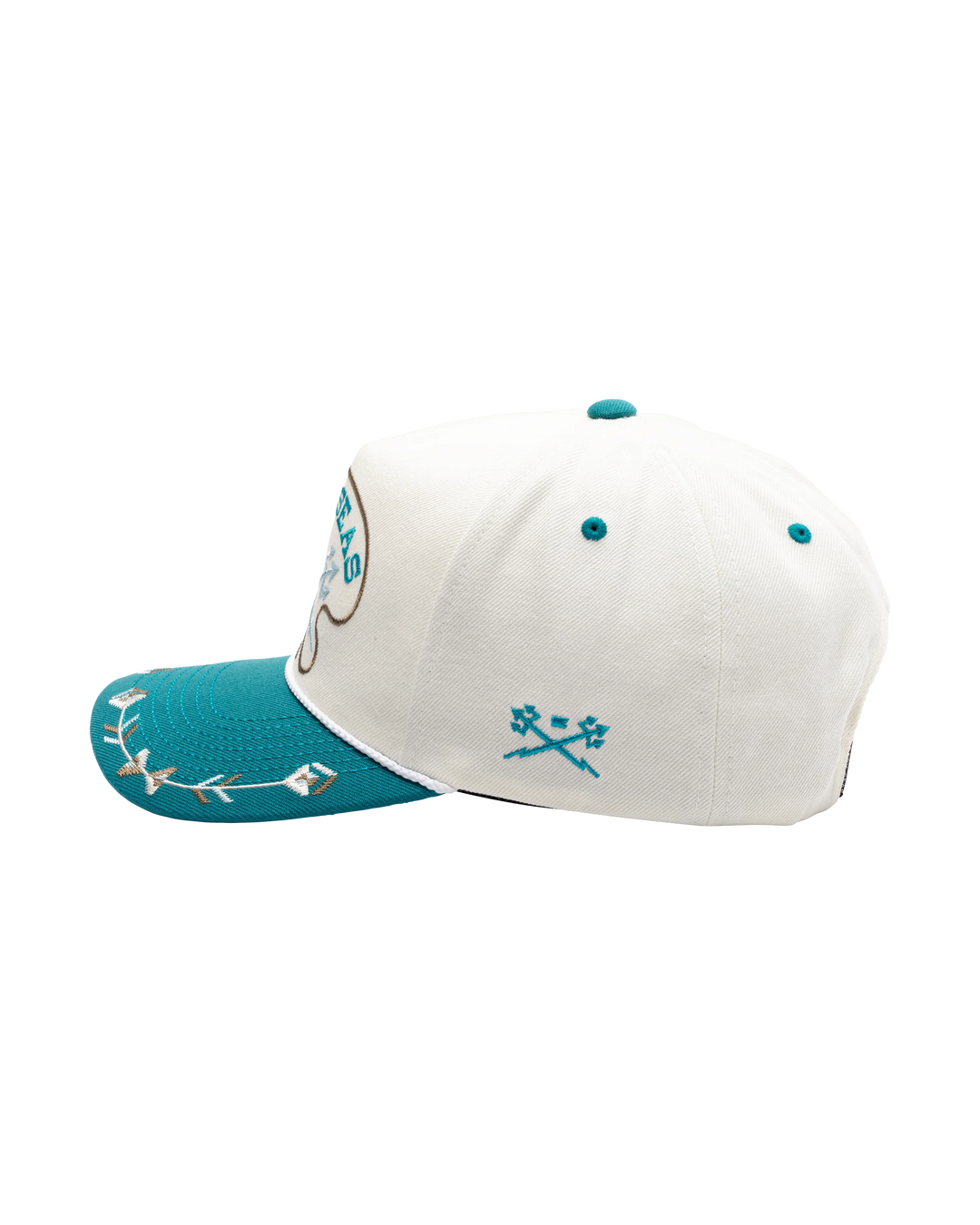 Dark Seas Men's Bronco Hat - Off White/ Teal - Sun Diego Boardshop