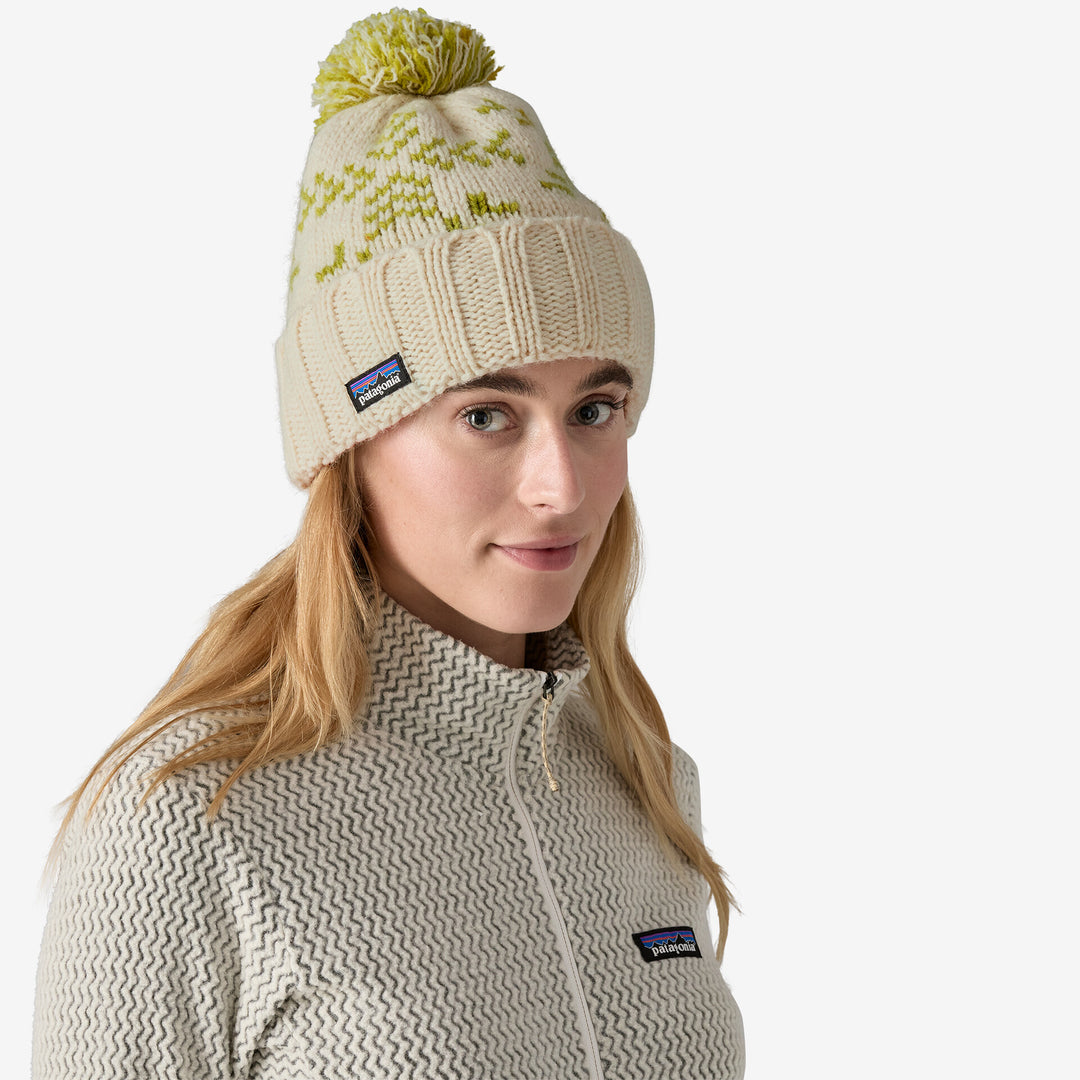 Patagonia Snowbelle Beanie - EVERGREEN FLAKES BIRCH WHITE - Sun Diego Boardshop