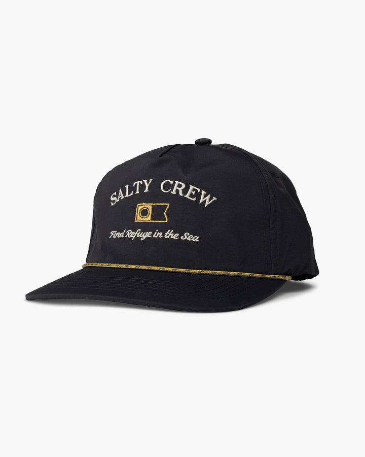 Salty Crew Steadfast 5 Panel Hat - BLACK - Sun Diego Boardshop