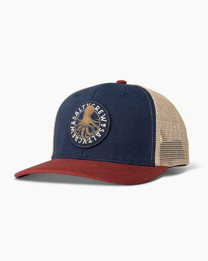 Salty Crew Tentacles Retro Trucker Hat - NAVY BURGUNDY - Sun Diego Boardshop