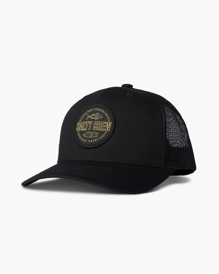 Salty Crew Outlined Retro Trucker Hat - BLACK - Sun Diego Boardshop