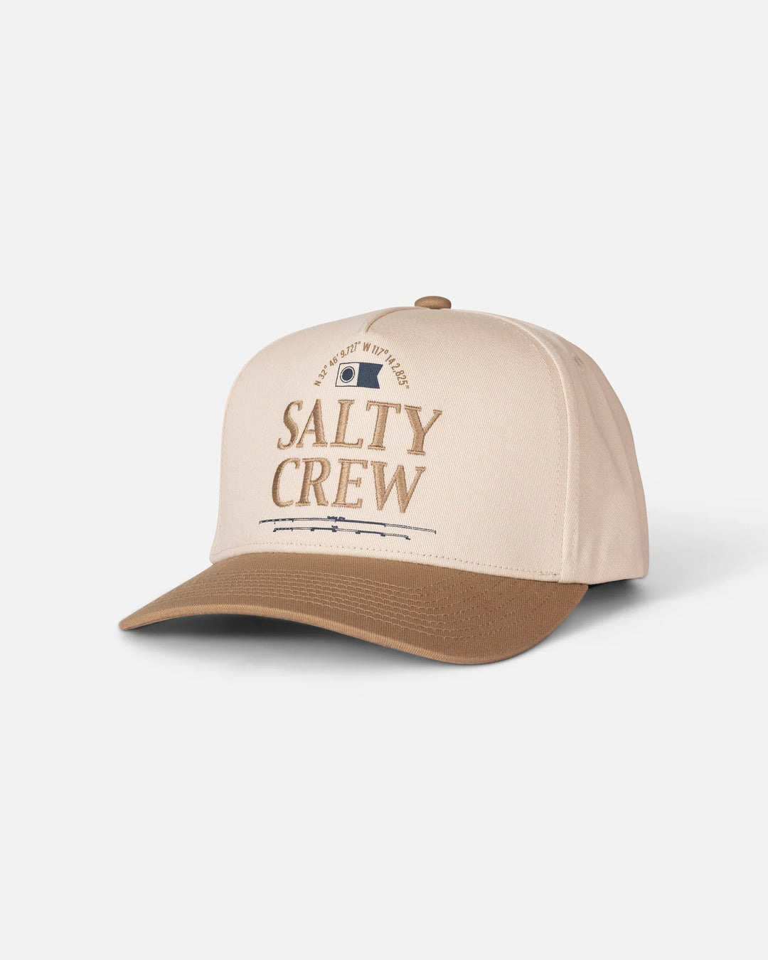 Salty Crew Men's Coordinates Snapback - Off White/Tan - Sun Diego Boardshop