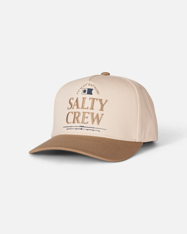 Salty Crew Men's Coordinates Snapback - Off White/Tan - Sun Diego Boardshop