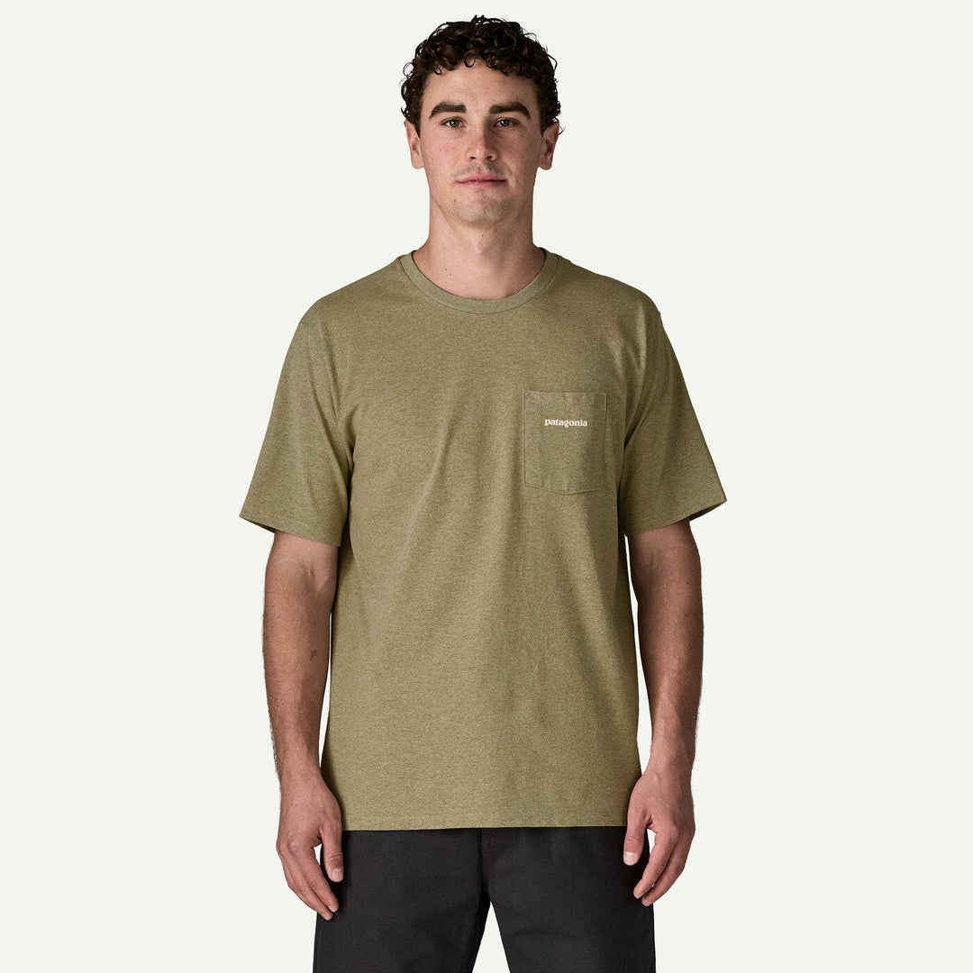 Patagonia Men's Boardshort Logo Pocket Responsibili-Tee - Gumtree Green - Sun Diego Boardshop