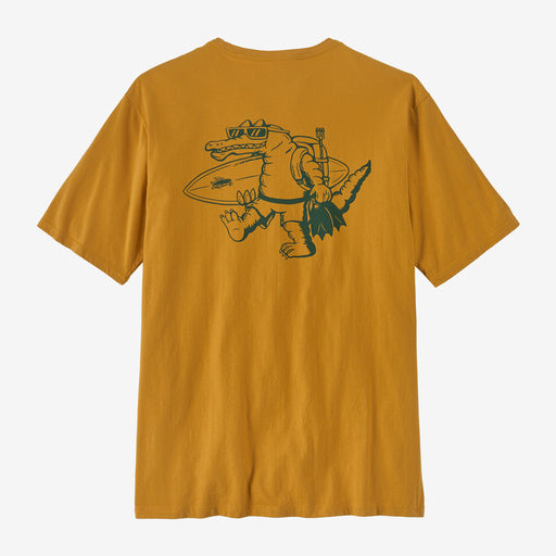 Patagonia Water People Organic Pocket T-Shirt - WATER PEOPLE GATOR: PUFFERFISH GOLD - Sun Diego Boardshop