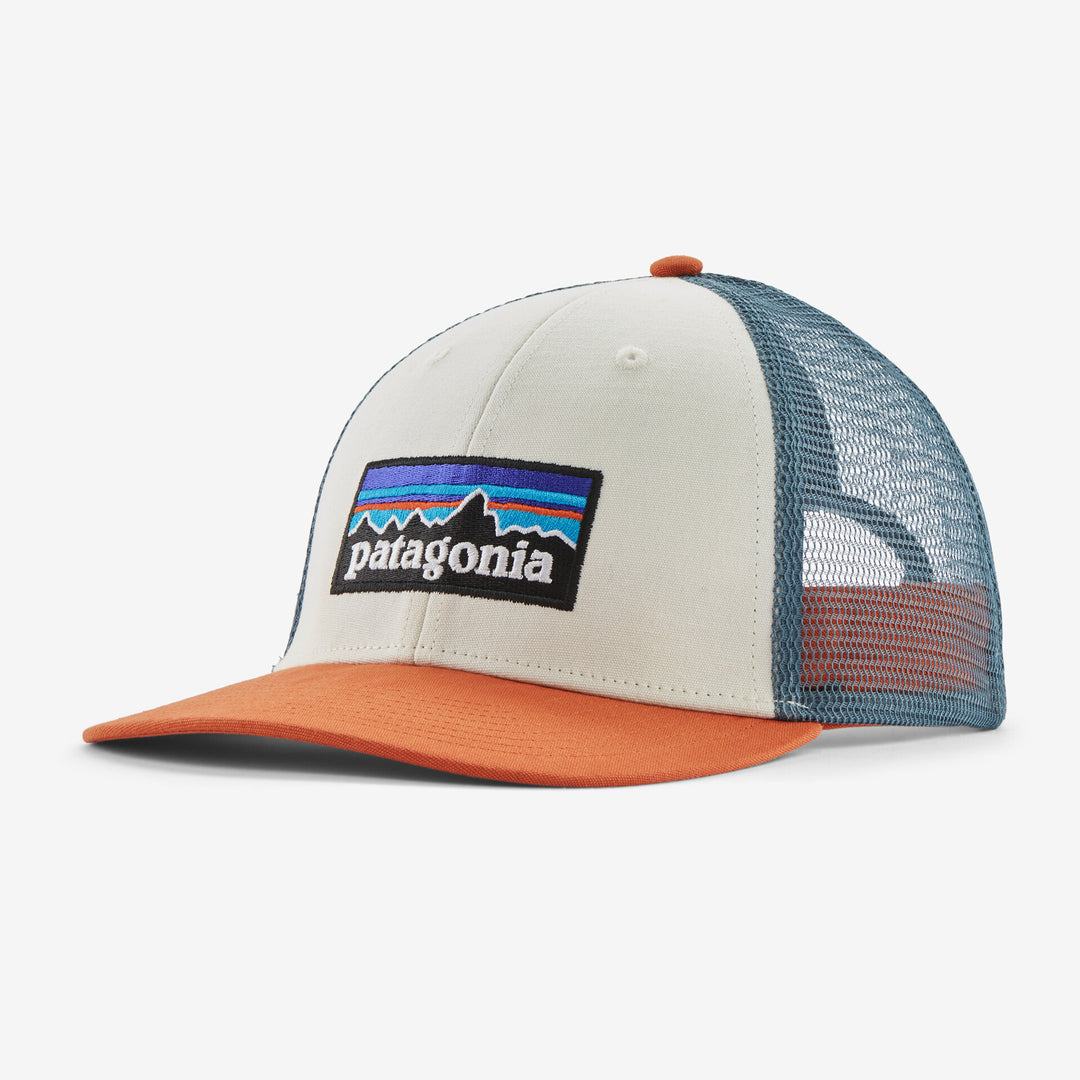 Patagonia P-6 Logo LoPro Trucker Hat - WHITE W/REDTAIL RUST - Sun Diego Boardshop