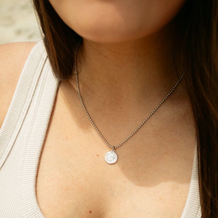 Getback Supply Small St. Christopher Necklace - Silver-Petal