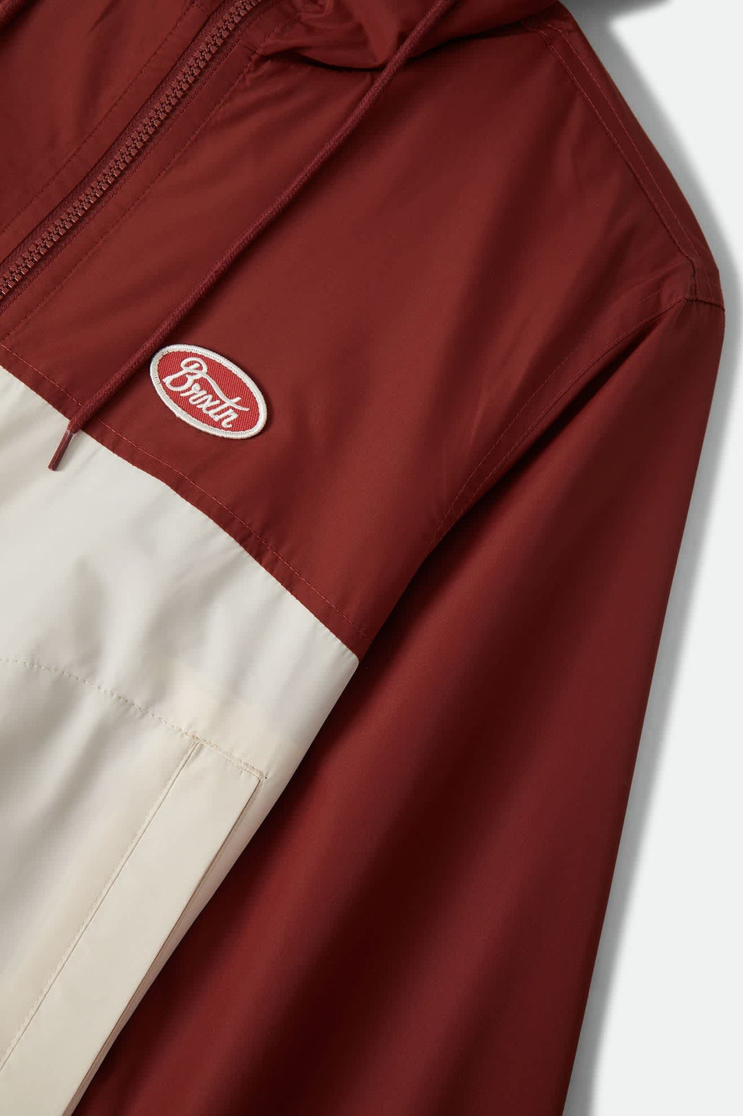 Brixton Women's Parsons Lightweight Hooded Windbreaker - Dark Brick/Whitecap - Sun Diego Boardshop