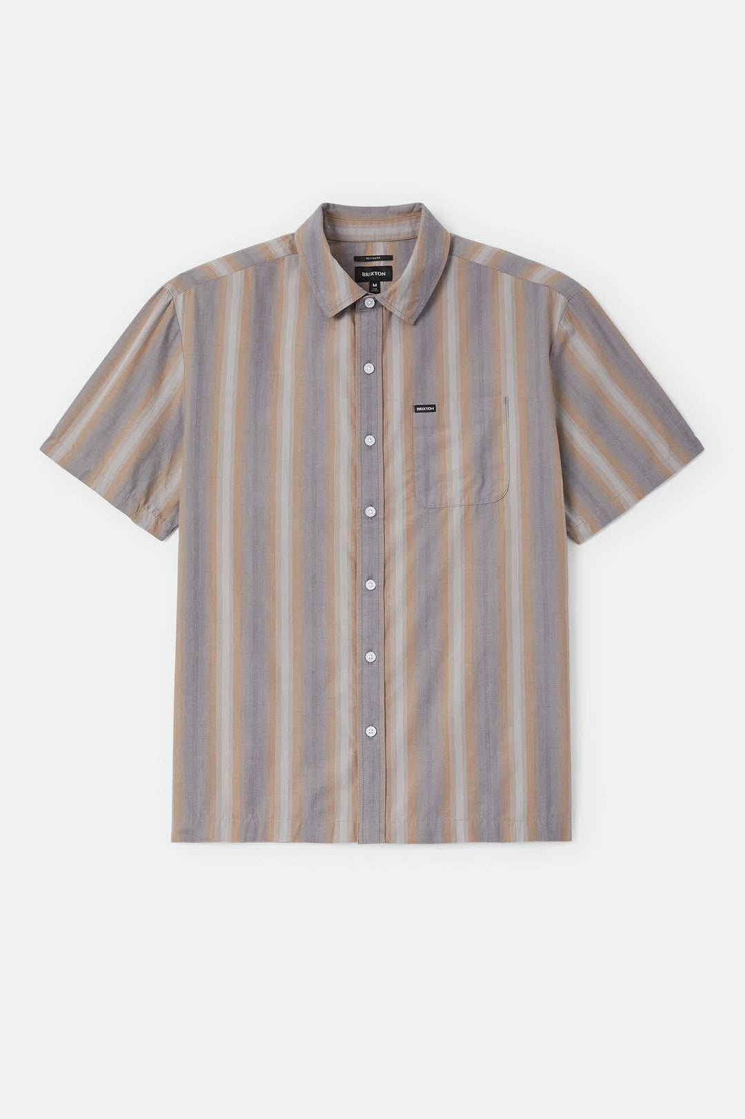 Brixton Men's Cru Shirt - Charcoal Shadow Stripe - Sun Diego Boardshop