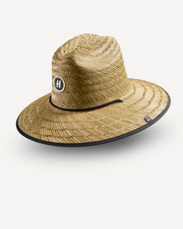 Hemlock UPF 50+ Lifeguard Straw Hat - SOLID BLACK - Sun Diego Boardshop