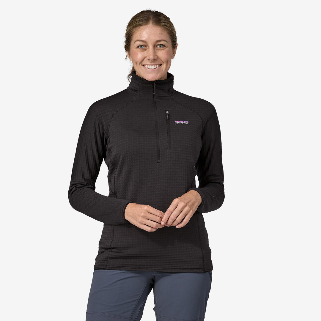 Patagonia Women's R1 Fleece Pullover - BLACK - Sun Diego Boardshop