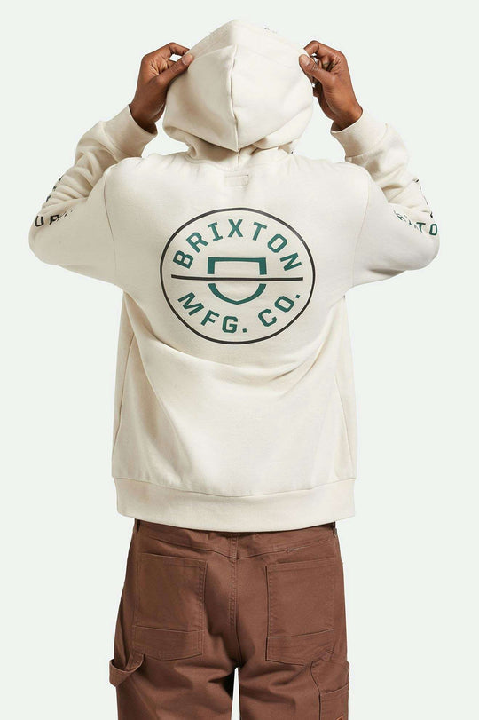 Brixton Crest Hoodie - BEIGE/BLACK/PINE NEEDLE - Sun Diego Boardshop