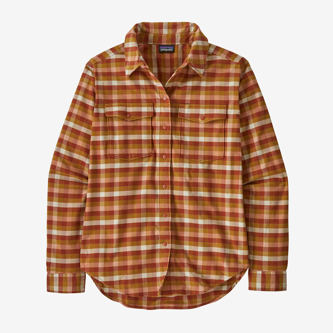 Patagonia Women's Canyonite Flannel Shirt - CAMP OUT BURNISHED RED - Sun Diego Boardshop