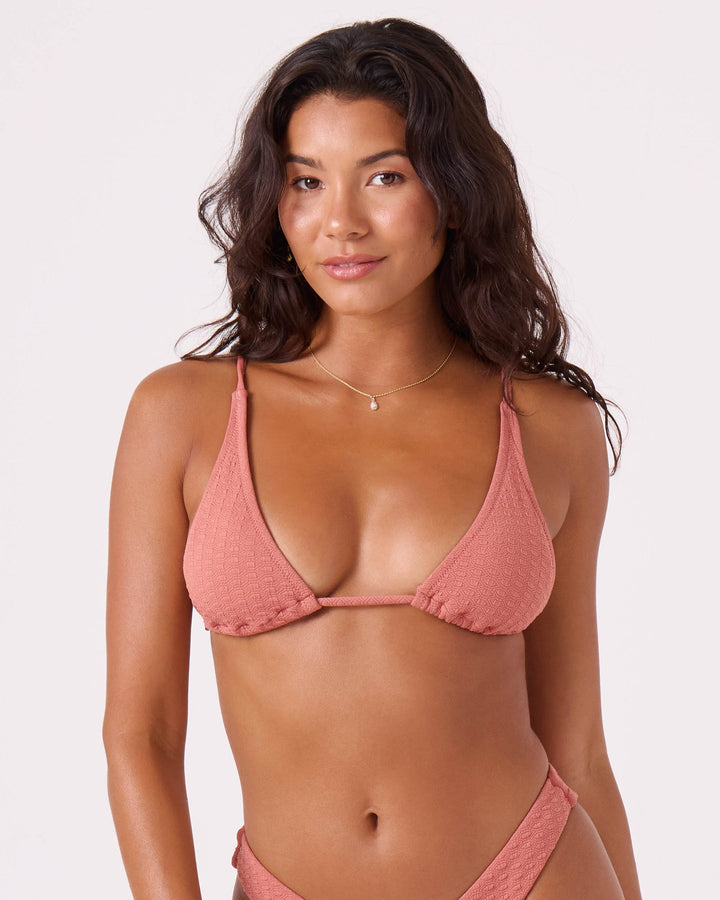 Roxy Haleiwa Built Up Triangle Bikini Top - Canyon Rose - Sun Diego Boardshop