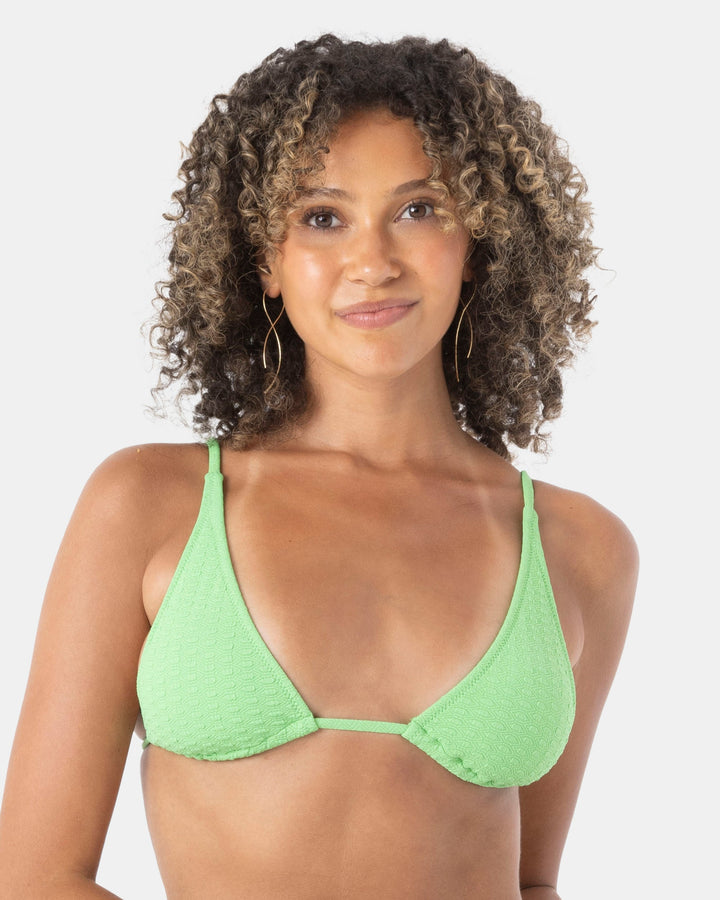 Roxy Haleiwa Built Up Triangle Bikini Top - Vibrant Green - Sun Diego Boardshop