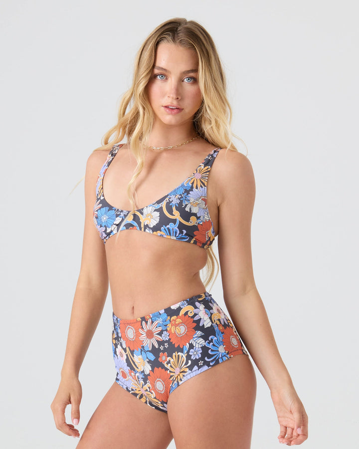 Roxy Women's Soul Flower Boyleg Bikini Bottom - Gray Combo - Sun Diego Boardshop