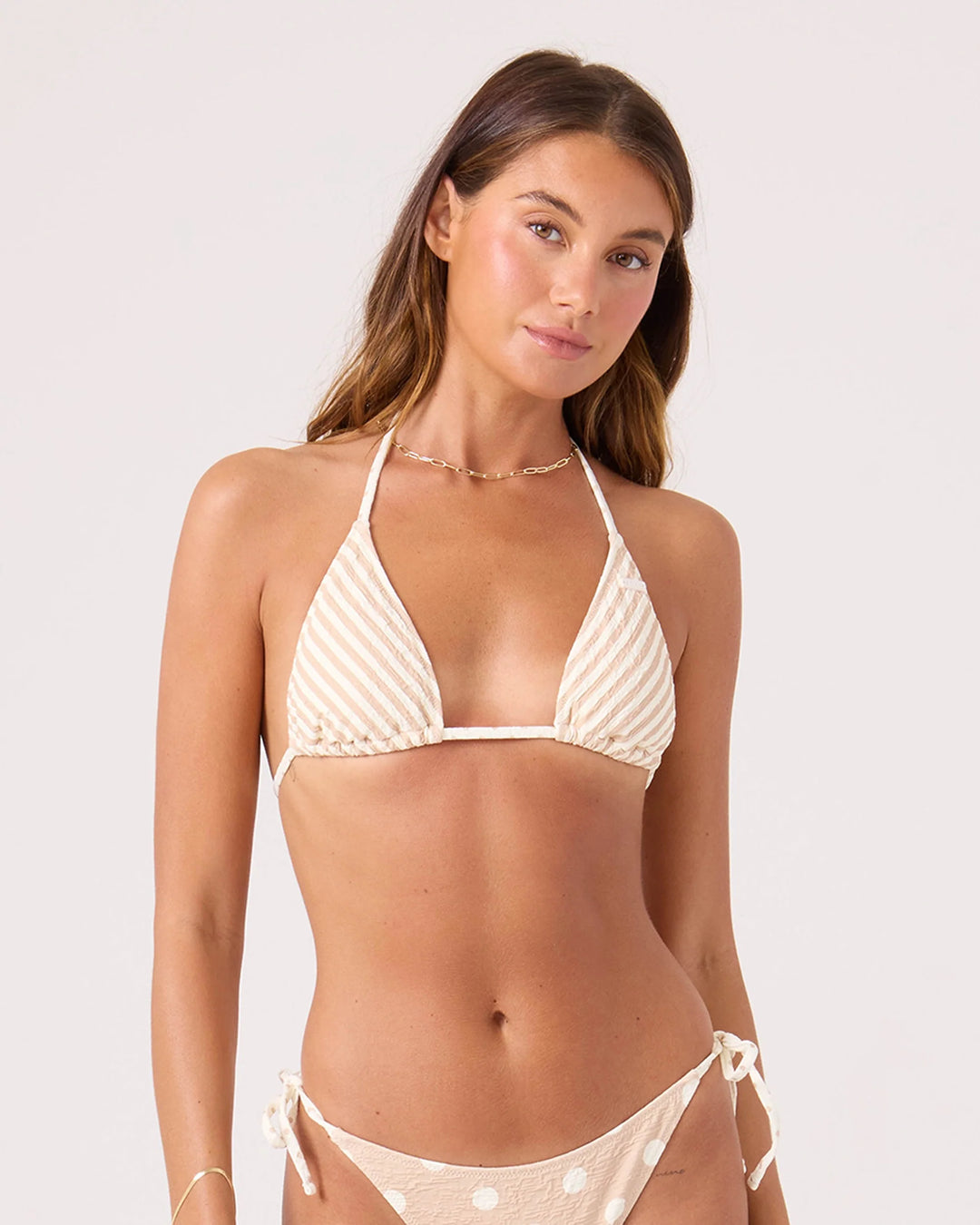 Roxy Women's Puka Dots Mini Tiki Triangle Bikini Top - Neutral Combo - Sun Diego Boardshop