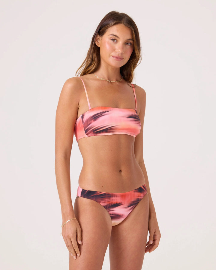 Roxy Women's Palm Before The Storm Lace Up Bandeau Bikini Top - Blkcoral - Sun Diego Boardshop