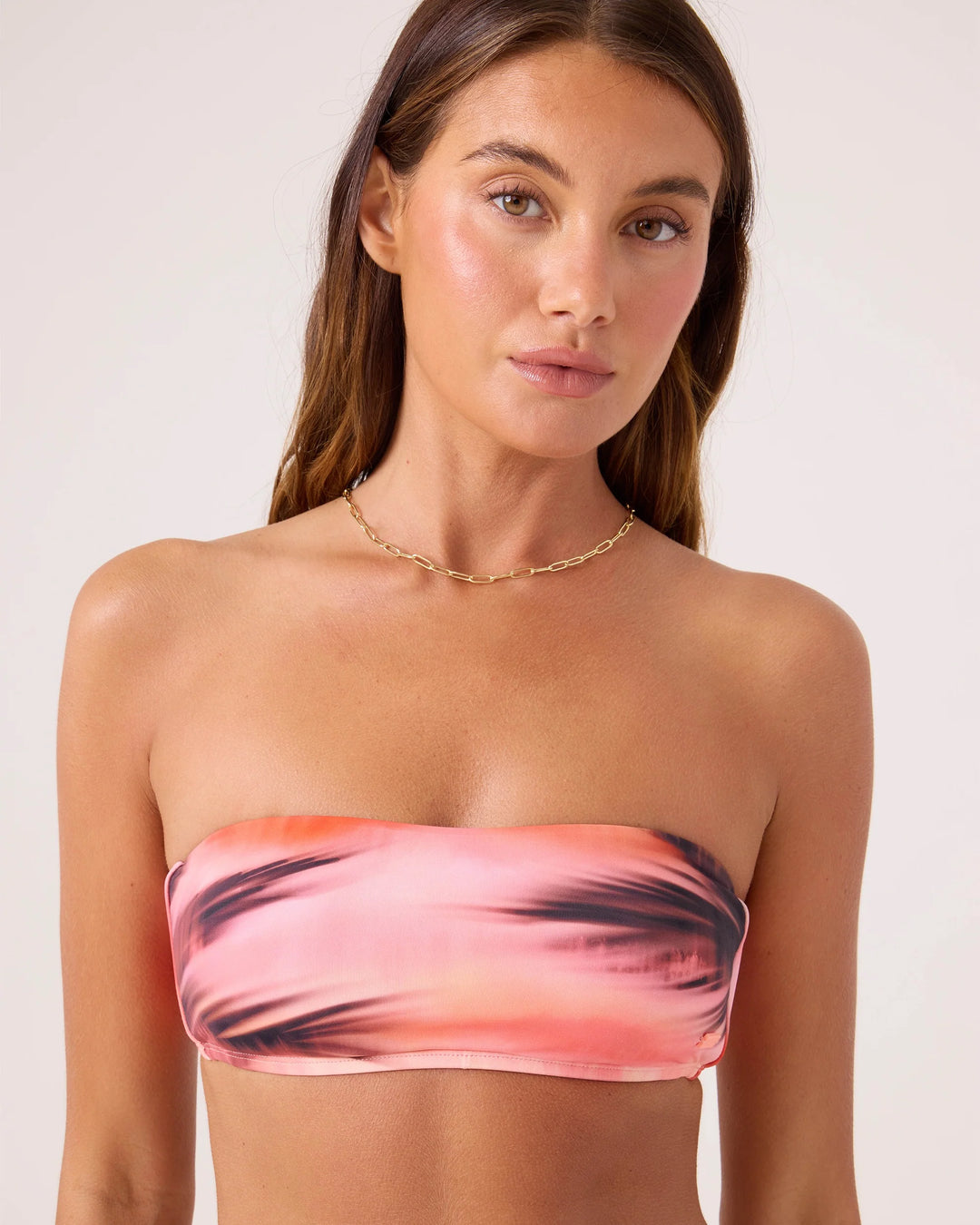 Roxy Women's Palm Before The Storm Lace Up Bandeau Bikini Top - Blkcoral - Sun Diego Boardshop