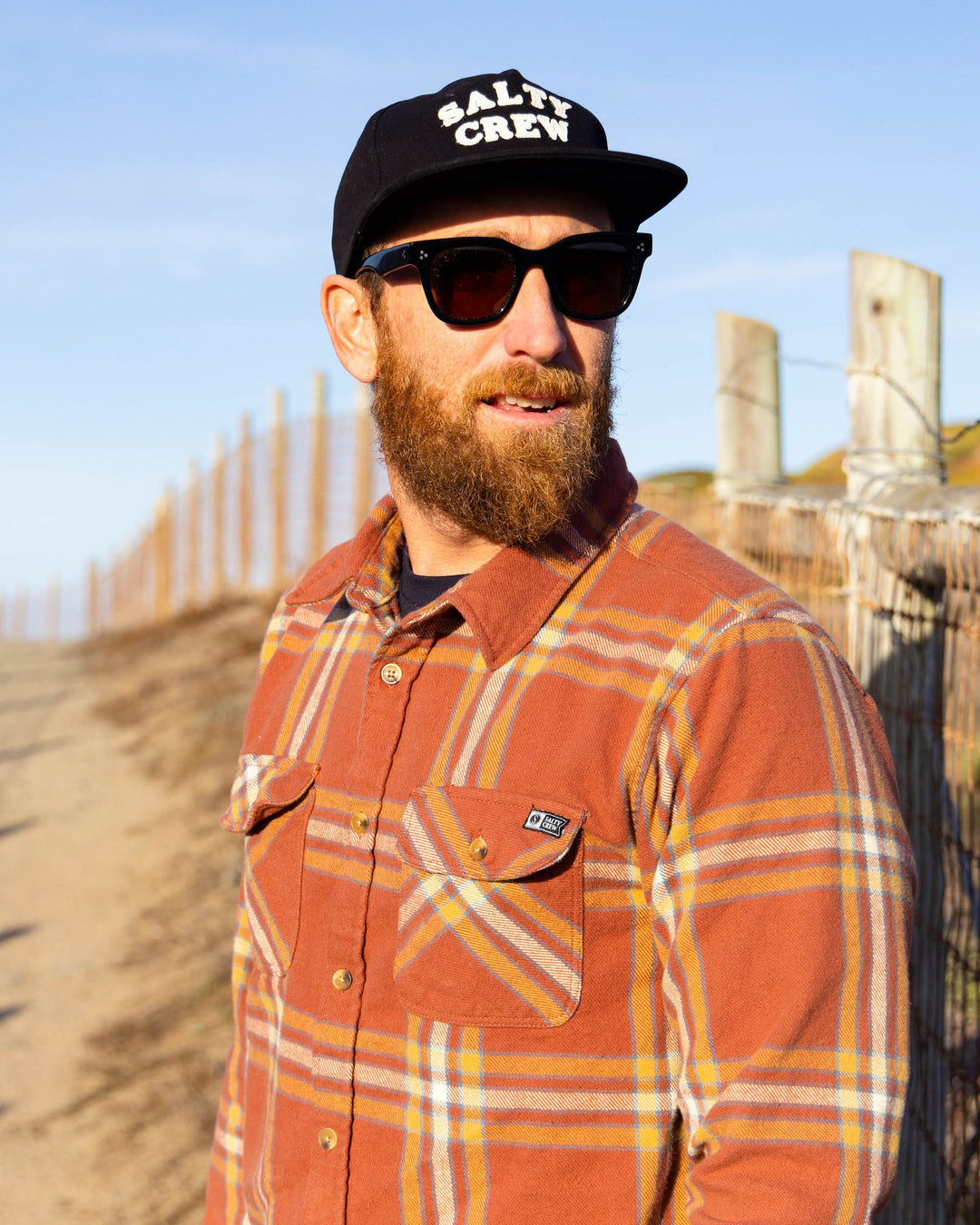 Salty Crew Landfall Flannel - BRICK RED - Sun Diego Boardshop