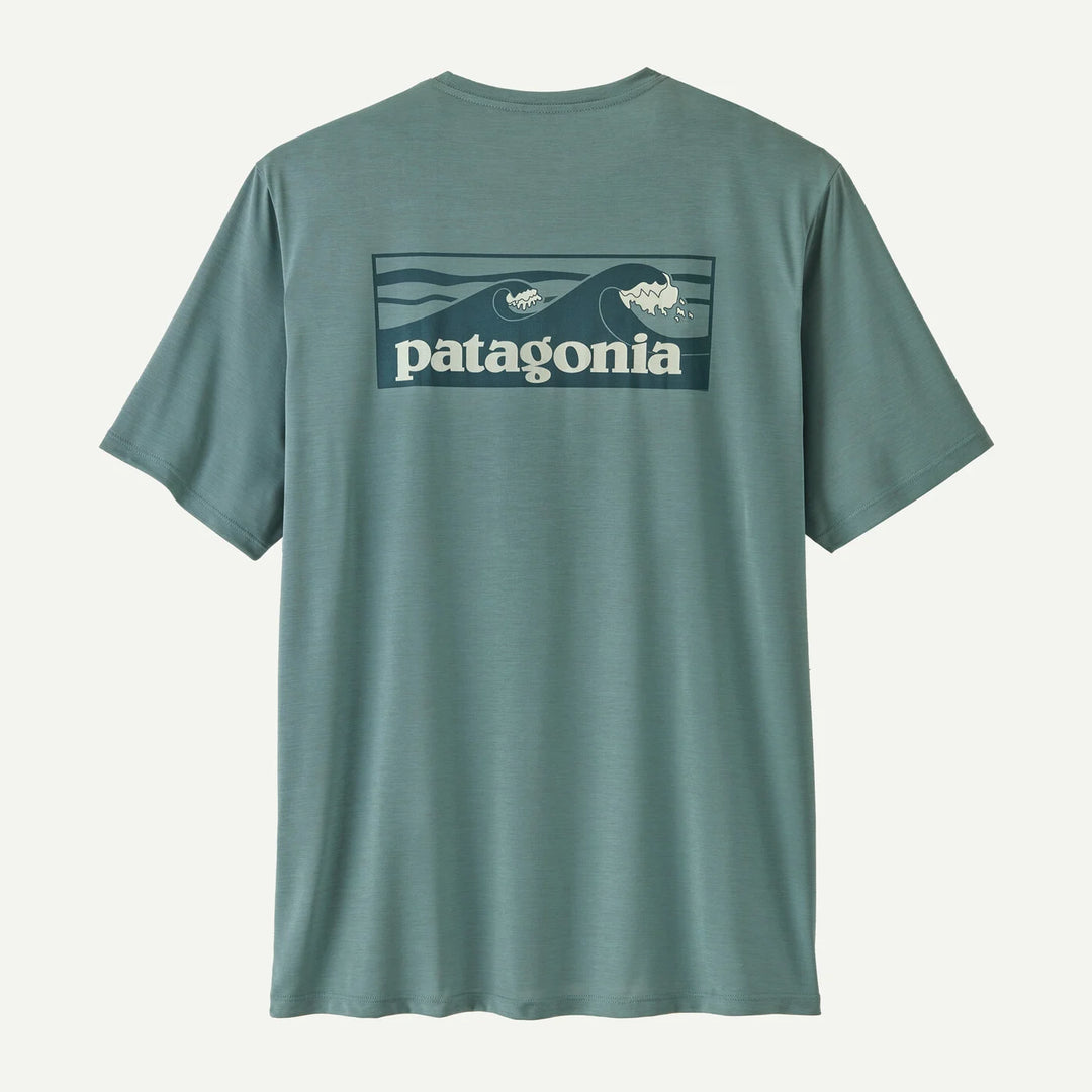 Patagonia Men's Capilene Cool Daily Shirt - Boardshort Logo - Blue Sage- Light Blue Sage X-Dye - Sun Diego Boardshop