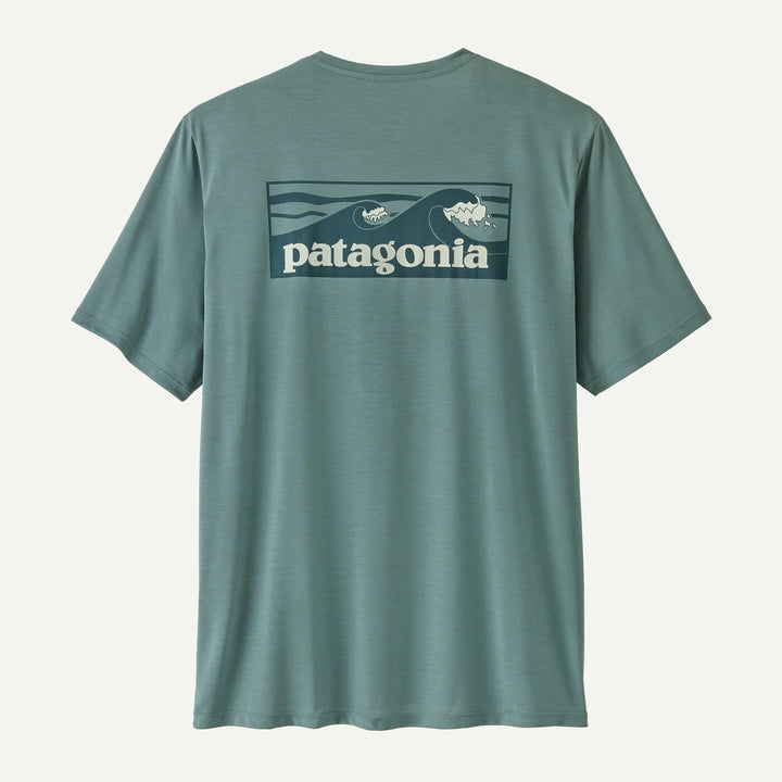 Patagonia Men's Capilene Cool Daily Shirt - Boardshort Logo - Blue Sage- Light Blue Sage X-Dye - Sun Diego Boardshop