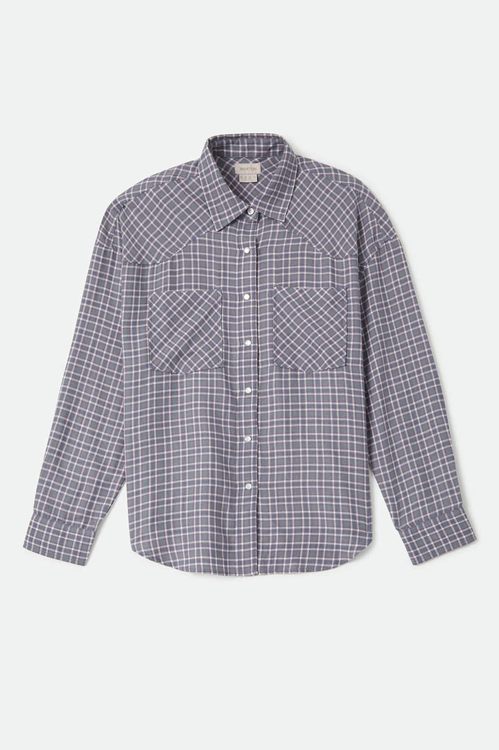 Brixton Women's Wayne Shirt - Soft Navy Plaid - Sun Diego Boardshop