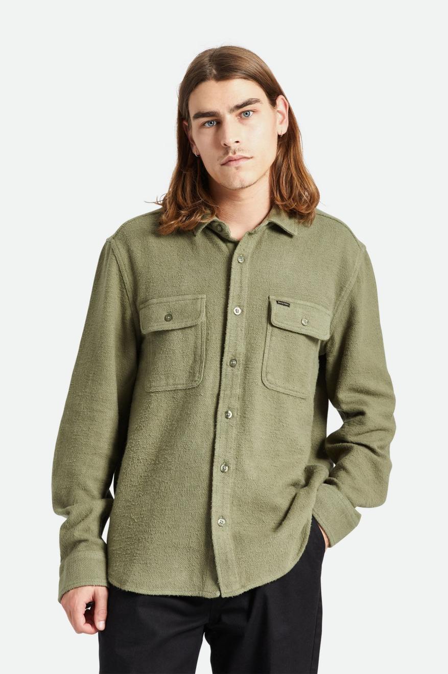 Bowery Textured Loop Twill Overshirt - Olive Surplus - Sun Diego Boardshop