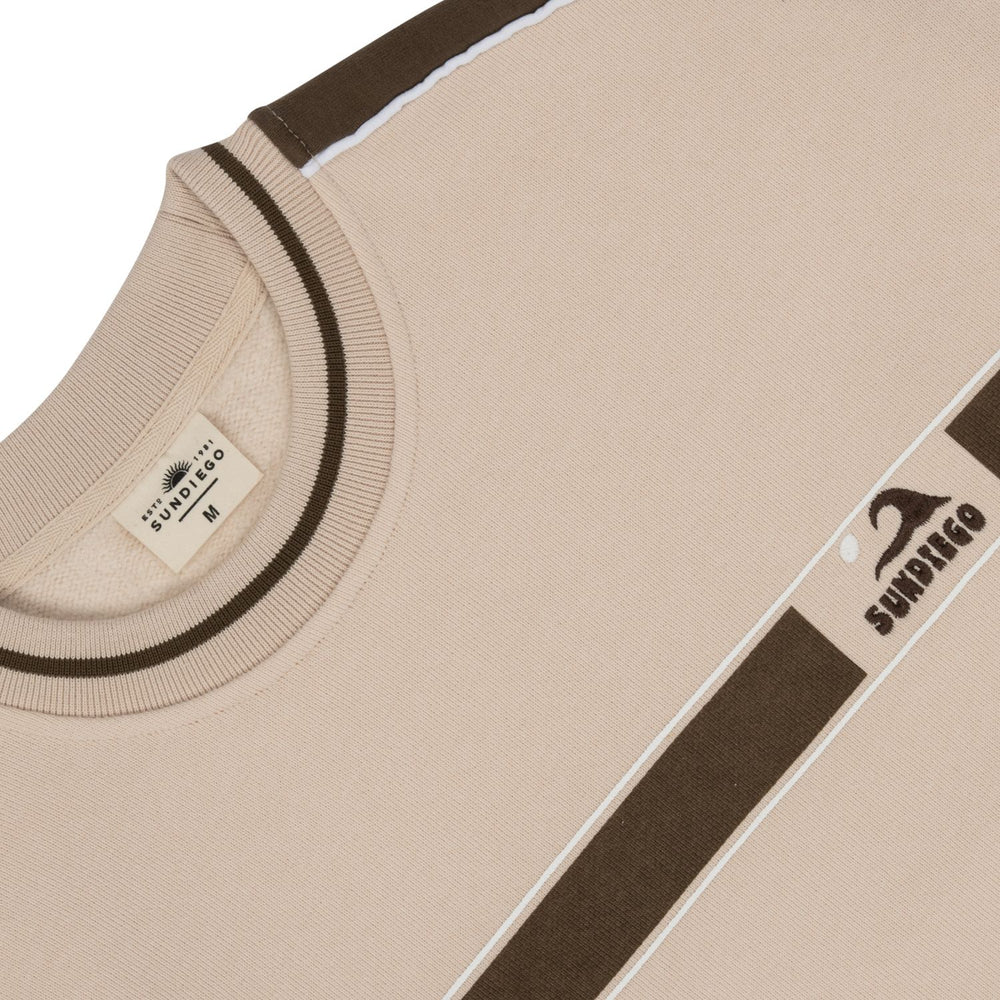 SunDiego Branded Wave Sweatshirt - TAN/COCOA - Sun Diego Boardshop