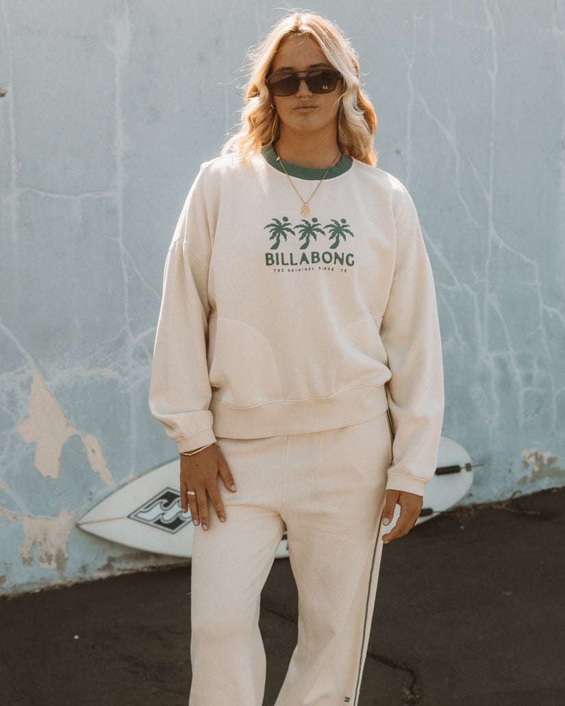 Billabong Triple Palms Crewneck Sweatshirt - White Cap - Sun Diego Boardshop