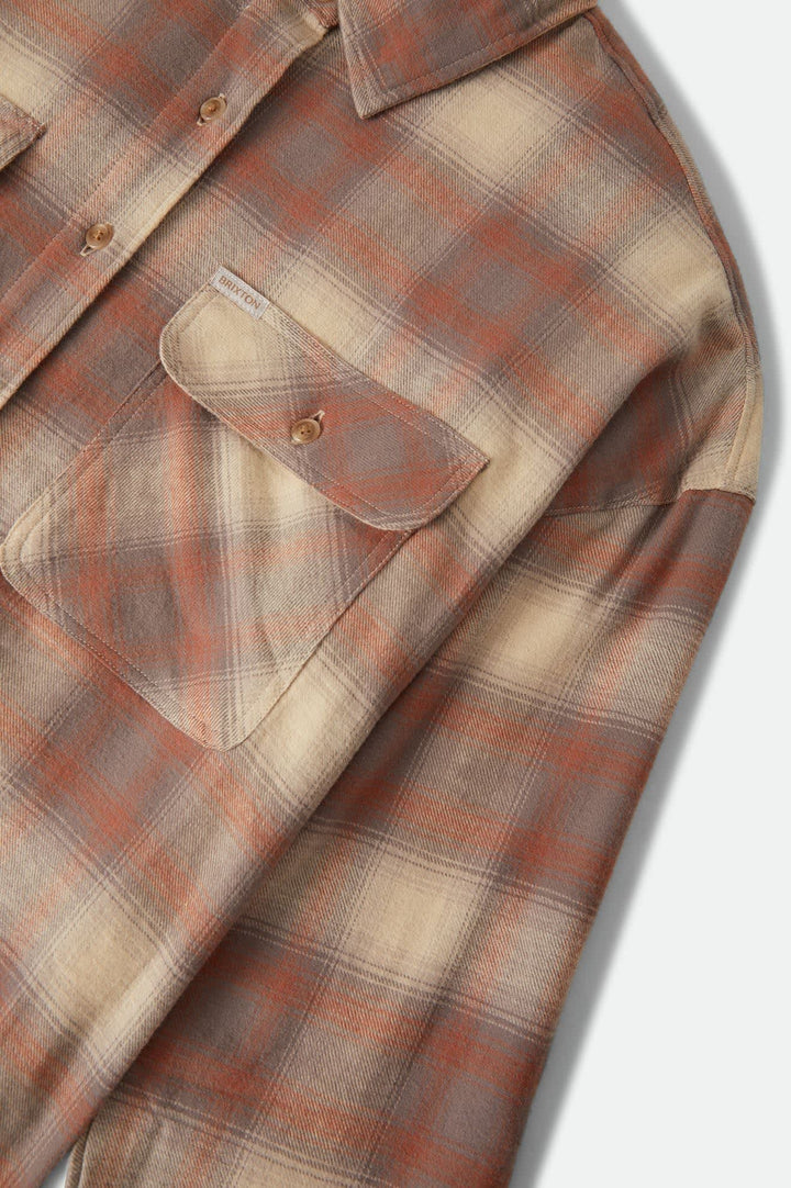 Brixton Women's Bowery Crop Overshirt - Soft Tan Window Plaid - Sun Diego Boardshop