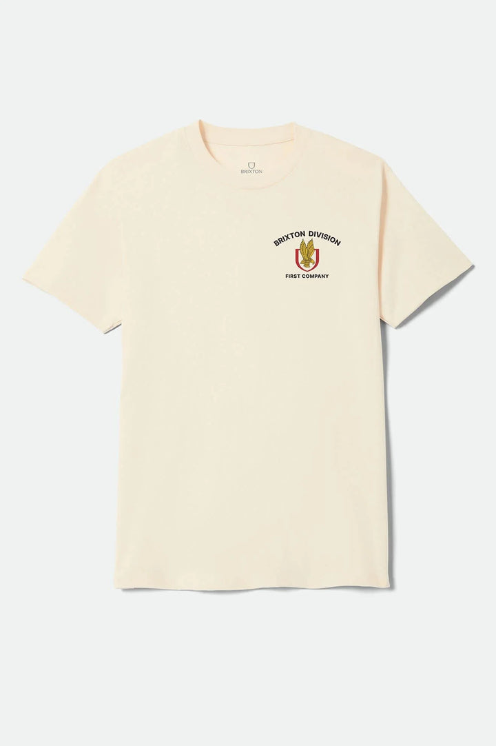 Brixton Men's Covall Standard T-Shirt - Cream - Sun Diego Boardshop