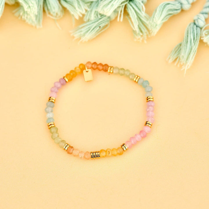 Pura Vida OMBRE RAINBOW BEAD STRETCH BRACELET - GOLD - Sun Diego Boardshop