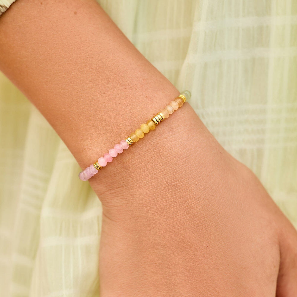 Pura Vida OMBRE RAINBOW BEAD STRETCH BRACELET - GOLD - Sun Diego Boardshop