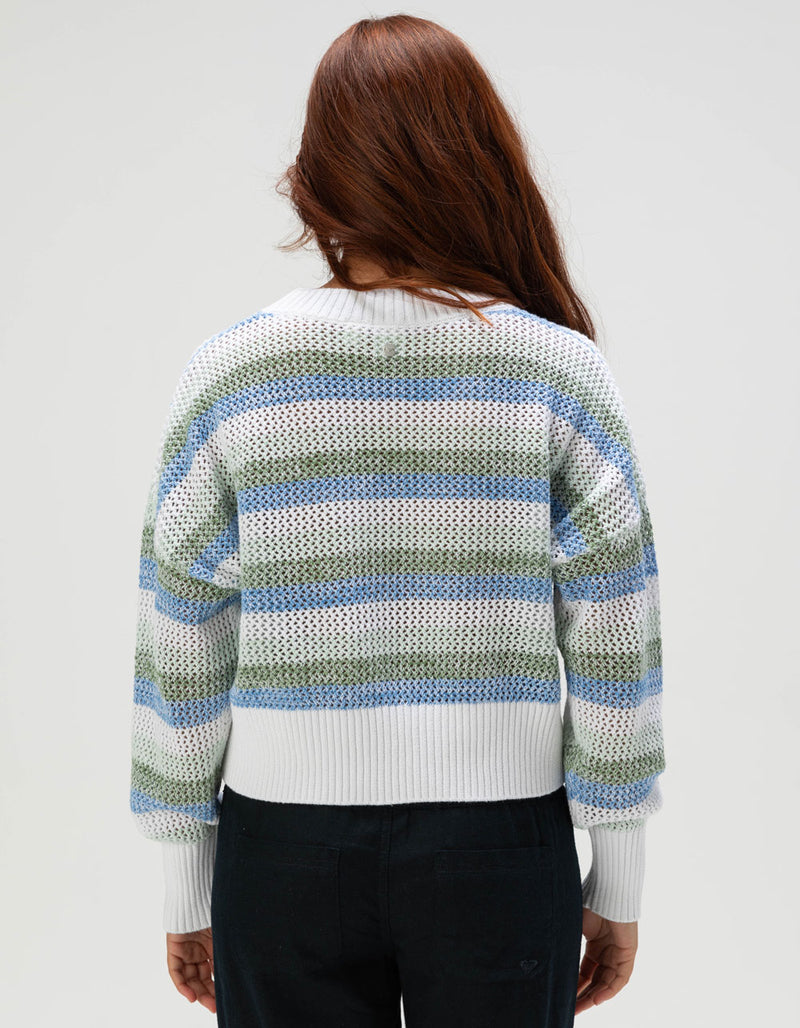 Roxy Frankie Womens Stripe Sweater - AZURE BLUE - Sun Diego Boardshop