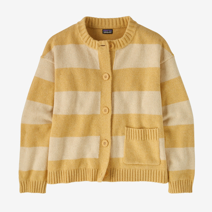 Patagonia Women's Recycled Wool-Blend Sweater Jacket - HAPPY STRIPE BEESWAX TAN - Sun Diego Boardshop