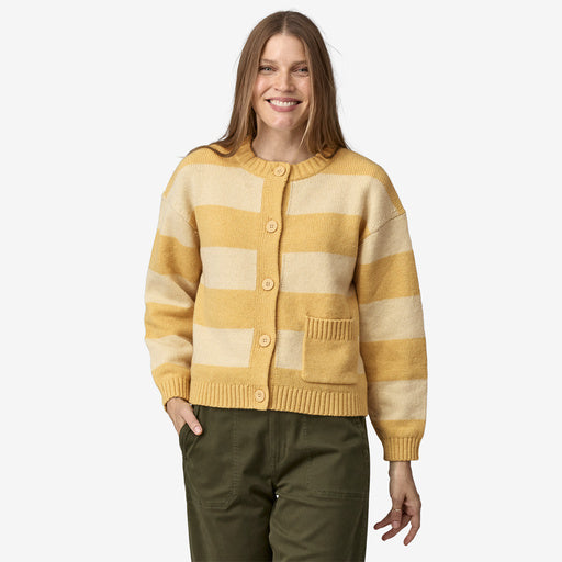 Patagonia Women's Recycled Wool-Blend Sweater Jacket - HAPPY STRIPE BEESWAX TAN - Sun Diego Boardshop