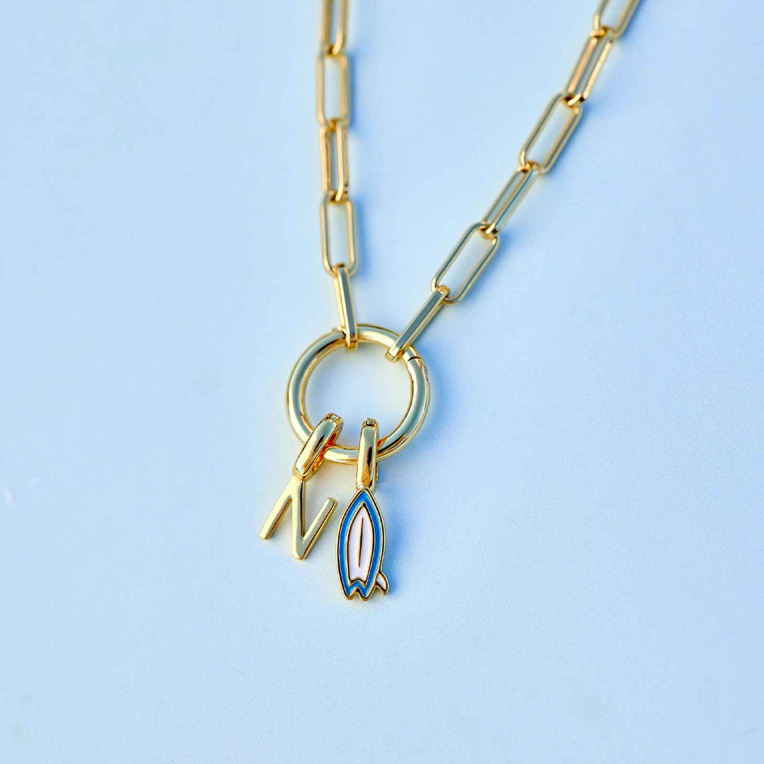 Pura Vida Harper Round Charm Chain Necklace - Gold