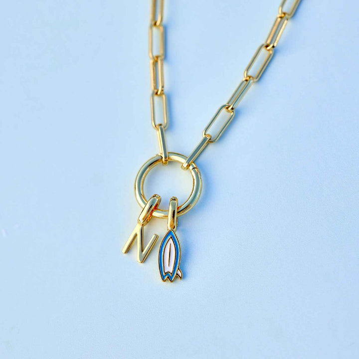 Pura Vida Harper Round Charm Chain Necklace - Gold