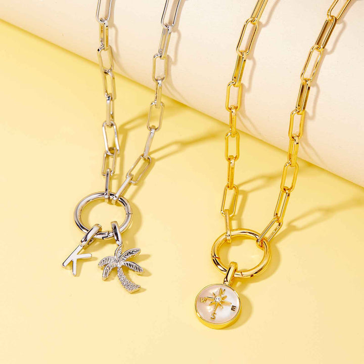 Pura Vida Harper Round Charm Chain Necklace - Gold