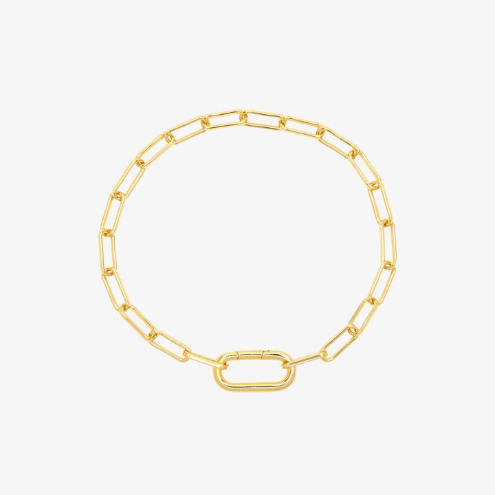 Pura Vida Harper Oval Charm Chain Bracelet - Gold
