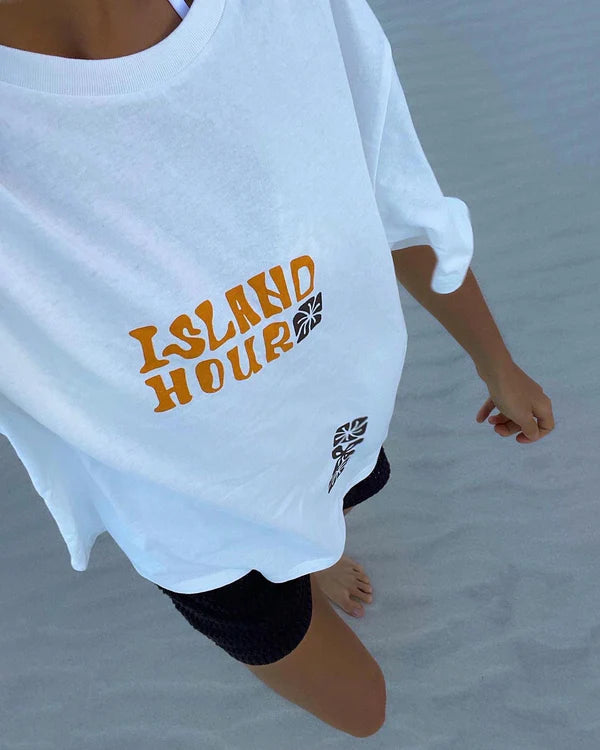 Rhythm Island Hour Oversized Tee  - WHITE - Sun Diego Boardshop