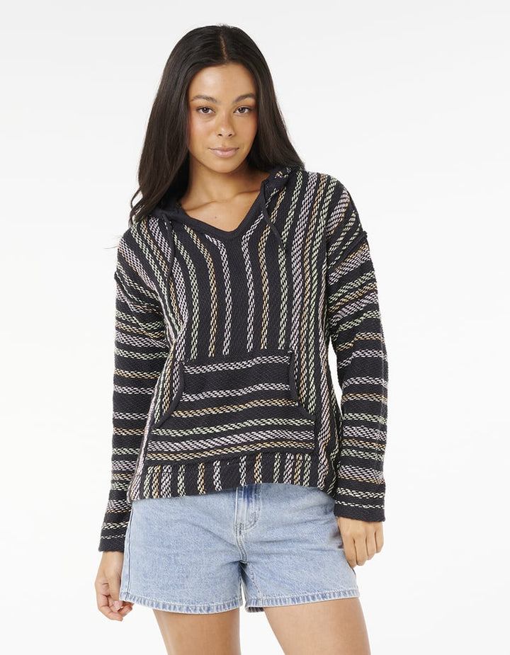 Rip Curl Revival Knit Poncho - Washed Black 8264