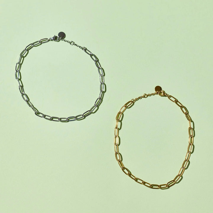 Pura Vida Harper Paperclip Chain Anklet - Gold
