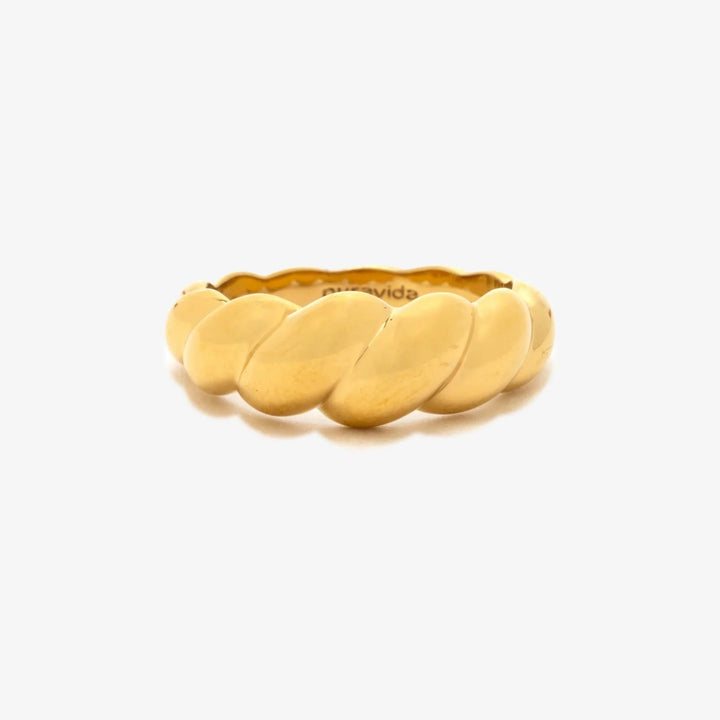 Pura Vida Twisted Dome Ring - Gold