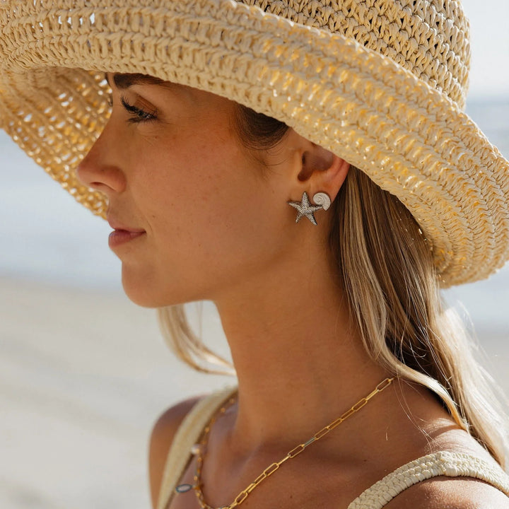 Pura Vida Seashell Stud Earrings - Gold