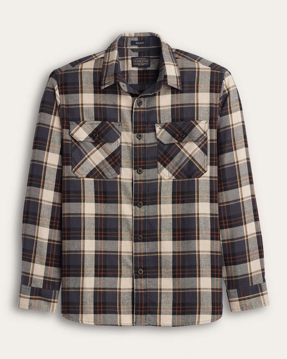 Pendleton Plaid Burnside Cotton Flannel Shirt - Natural/Charcoal Plaid - Sun Diego Boardshop